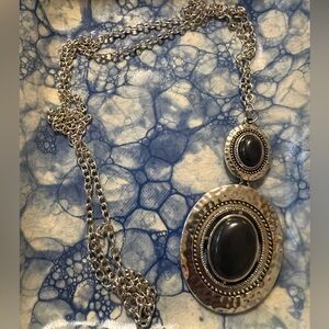 Paparazzi Silver and Black Statement Necklace